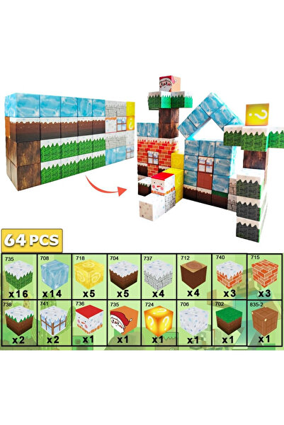OEM Construction set, 64 magnetic elements Ice Valley, for children 3+ years