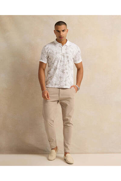 REDTAG Men White Printed Polo Shirt