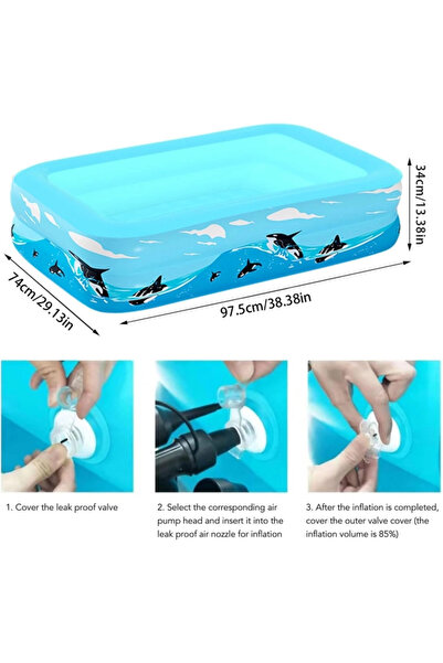 OEM Inflatable pool for children, with 2 levels, 97.5X74cmX34cm