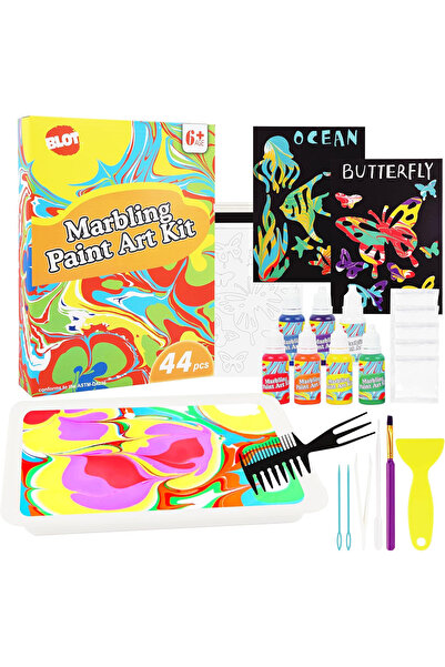 OEM Water-based marble paint set, 7 colors and accessories, 44 pieces