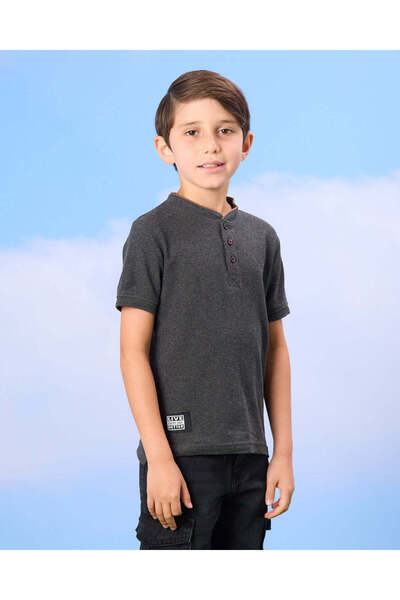 REDTAG قميص بولو فحمي اللون للأولاد