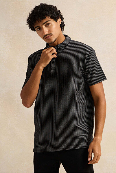 REDTAG Men Grey Solid Polo Shirt