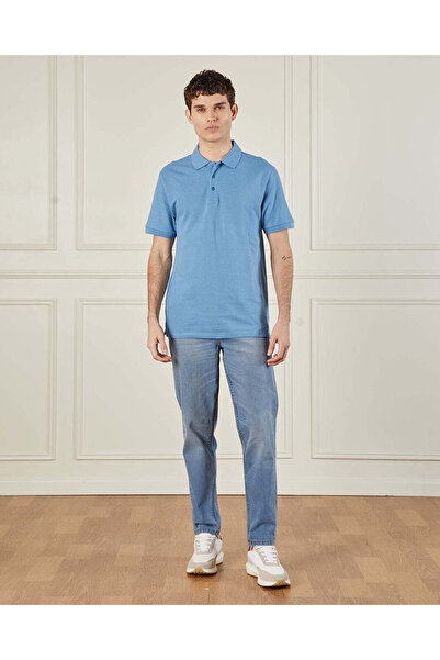 REDTAG Men Blue Basic Polo Shirt