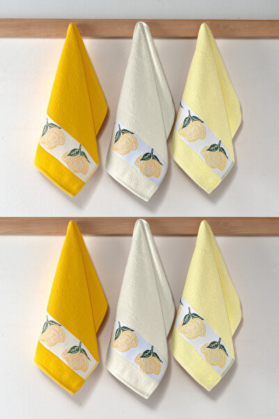 DNZGÜLCAN طقم مناشف مطبخ منقوشة مكون من 6 قطع مقاس 30×50 سم |   منشفة يد قطنية 100%، قماش تجفيف