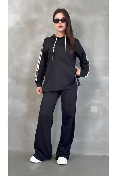 ANATOLIATEKSTILE Set Trening Femei – Hanorac Larg cu Glugă și Pantaloni Evaza...