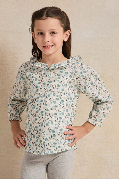 REDTAG Girls White Button Front Blouse