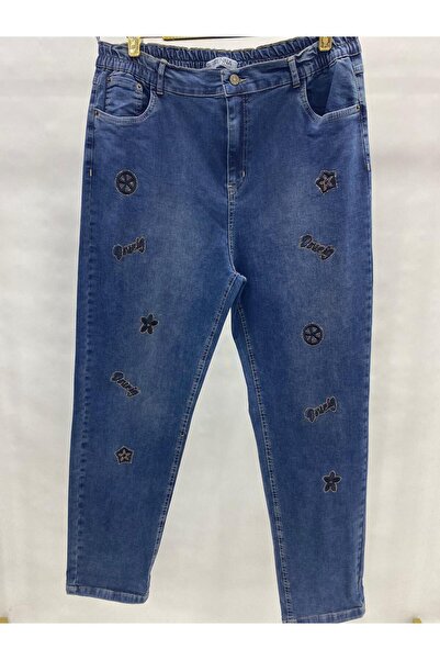 LADYDUİN Nakışlı ve taş detaylı pantolon