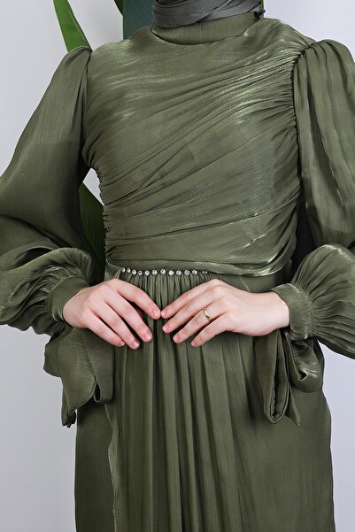 GİYZAMİLA Ahunisa Yoryo Evening Dress Khaki