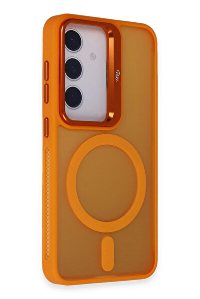 Joko غطاء ماج سيف بعدسة مسطحة لهاتف سامسونج جالاكسي إس 24 بلس (94046) - برتقالي