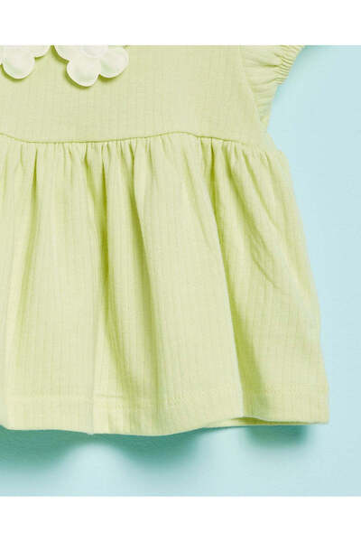 REDTAG Infant Girls Mint Plain Collared Blouse