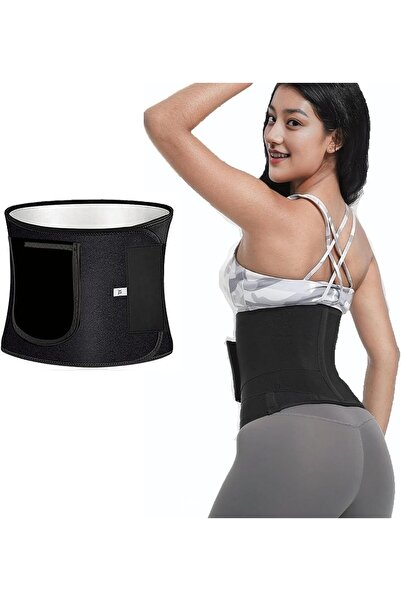MUMO Waist Trainer for Women - Elastic Sweat Band Waist Trimmer (Black)