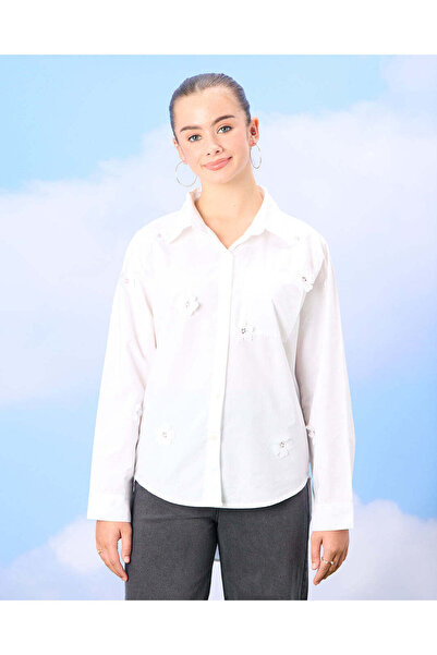 REDTAG قميص أبيض سادة للفتيات الكبيرات