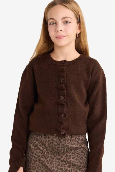 DeFacto Girl's Crew Neck Buttoned Cardigan G3064A825Au