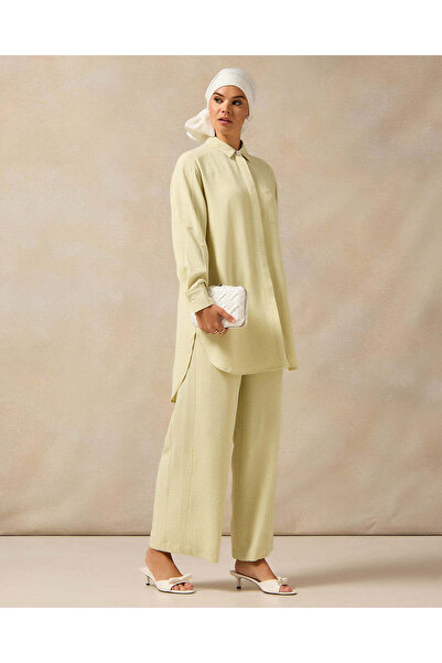 REDTAG Women Green Long Sleeve Front Button Detail Collar Shirt