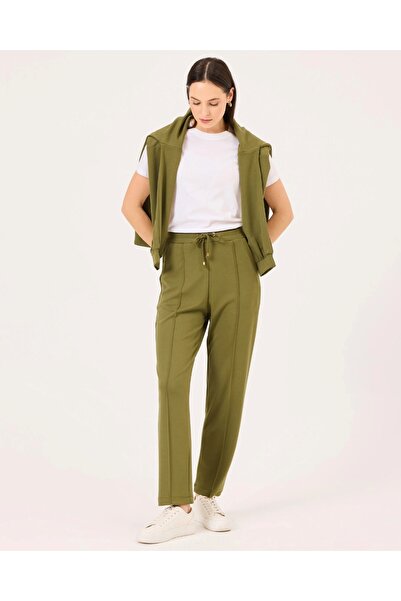 SEÇİL New Women Elastic Waist Pocket Ankle Length Pants 10002421011036