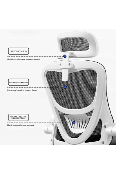 WAKYME Gaming/Office Chair,Ergonomic High Back DeskChair Mesh with Adjustable Headrest Swivel Armrest