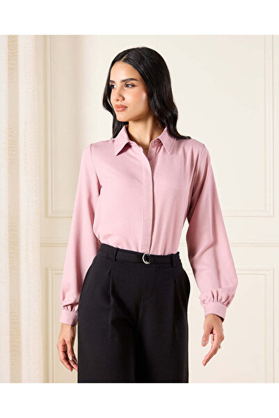 REDTAG Women Mauve Detailed Shirt