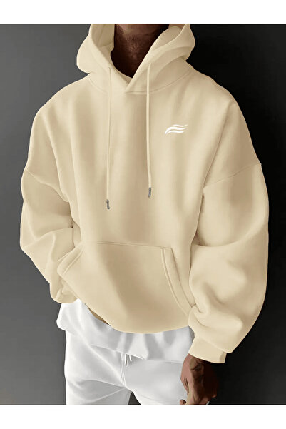 EFFRENATU هوديي للرجال بشعار مينيماليست دالجا مطبوع