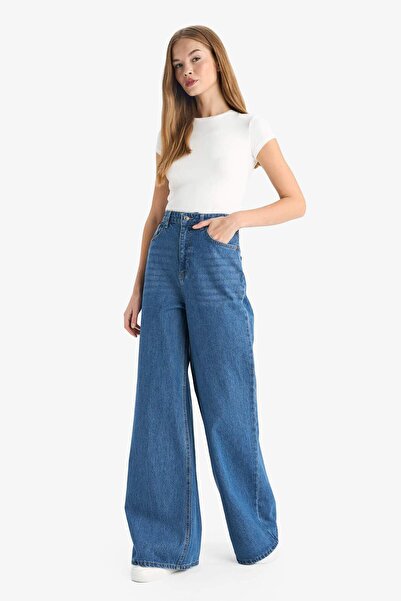 DeFacto croi larg pe picior talie înaltă Pantaloni lungi din denim F3711AX25WN