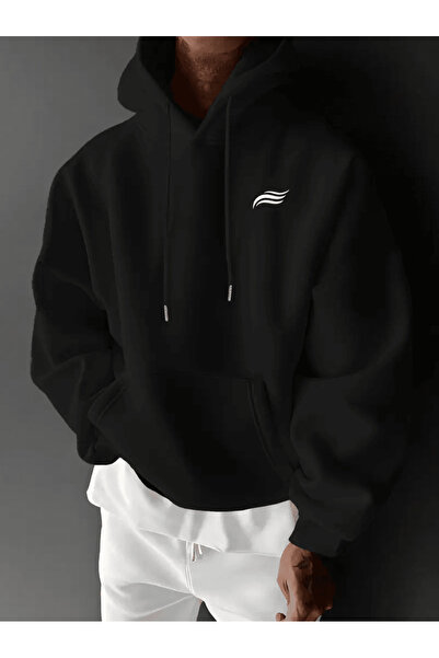 ibibik moda هوديي للرجال بشعار مينيماليست دالجا مطبوع