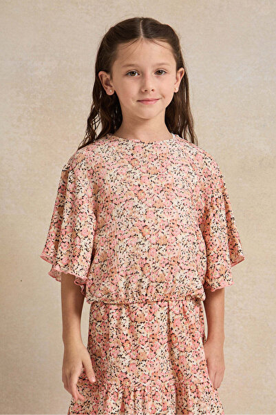 REDTAG بلوزة بناتية بطبعة زهور وردية