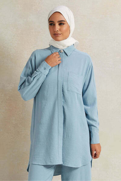 REDTAG Women Blue Collared Shirt