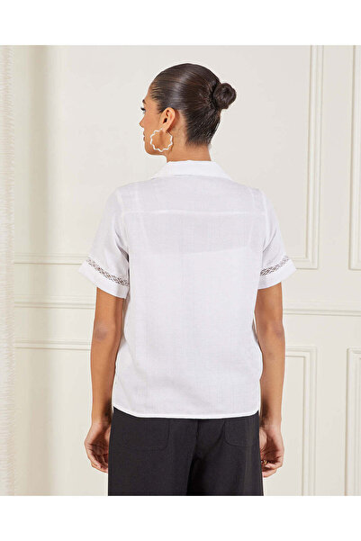 REDTAG Women White Embroidered Blouse