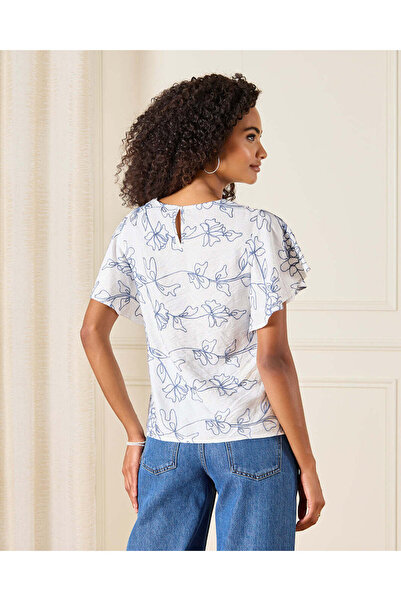 REDTAG Women White Flutter Sleeve Blouse