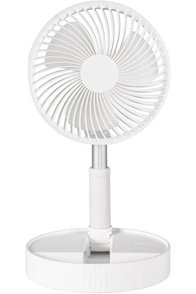 fulina Portable Fan, Folding Fan, Rechargeable Low Noise, for Household Bedroom Office Desktop, White