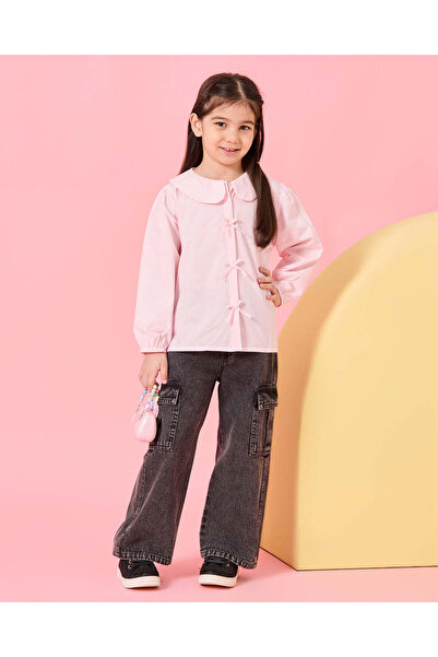 REDTAG Girls Pink Button Front Blouse