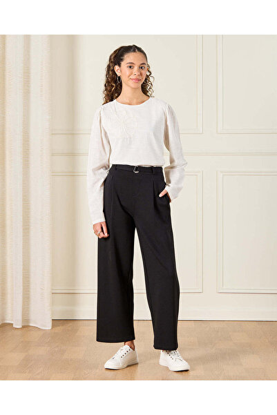 REDTAG Senior Girls White With Embroidered Top