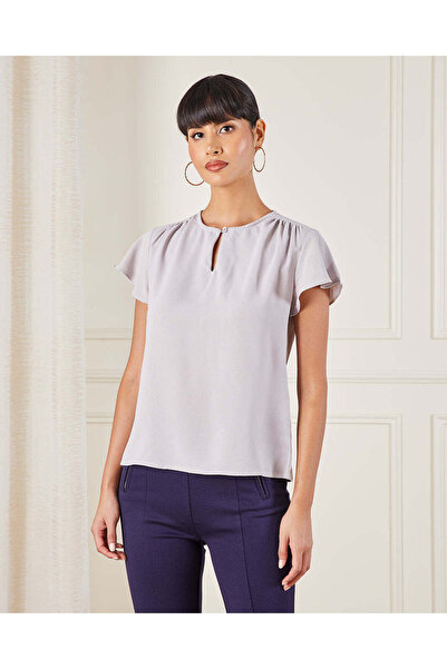 REDTAG Women Grey Plain Blouse