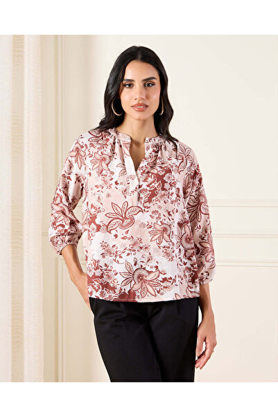 REDTAG Women Brown Printed Blouse