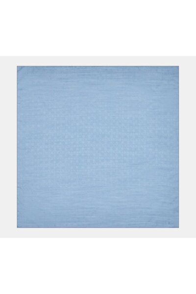 Vakko Monogram Pamuk İpek Eşarp 40829-Açık Mavi