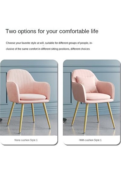 Generic Velvet Accent Chair Armchair Home Office Chair Dining Chair Desk Chair Makeup Chair with Pillow