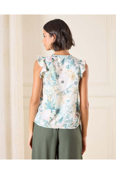 REDTAG Women White Printed Pleat Detailed Blouse