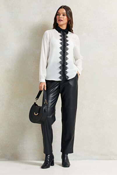 REDTAG Women White Embellished Collared Blouse