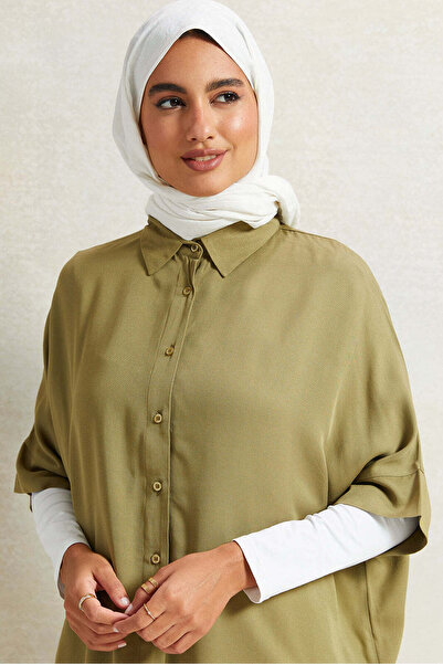 REDTAG Women Olive Front Button Blouse