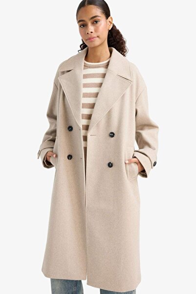 DeFacto Regular Fit Buttoned Long Cashmere Coat F1197Ax25Wn
