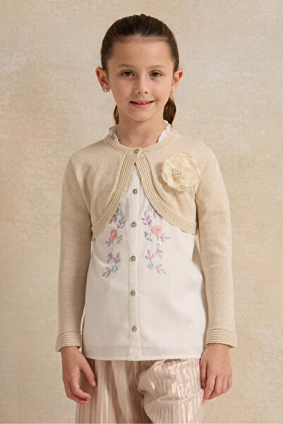 REDTAG بوليرو ذهبي لوركس للبنات مع صدرية