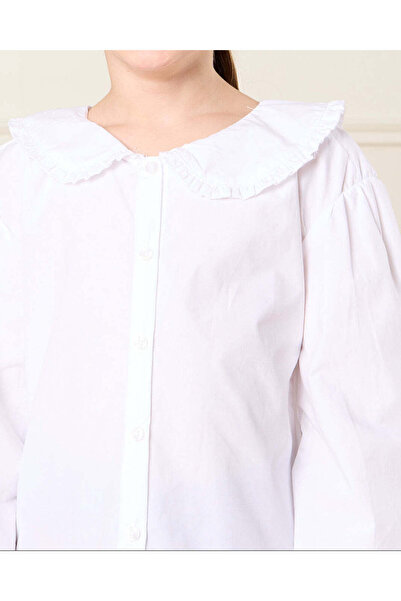 REDTAG Girls White Plain Shirt Blouse