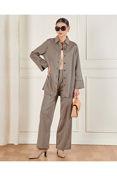 REDTAG Women Brown Collared Button Front Blouse