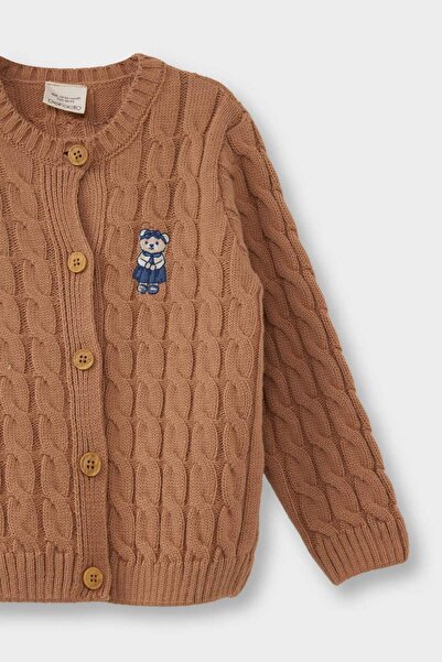 DeFacto Детско момичешко кардиганче с велосипеден деколте и лунен принт G3306A525WN