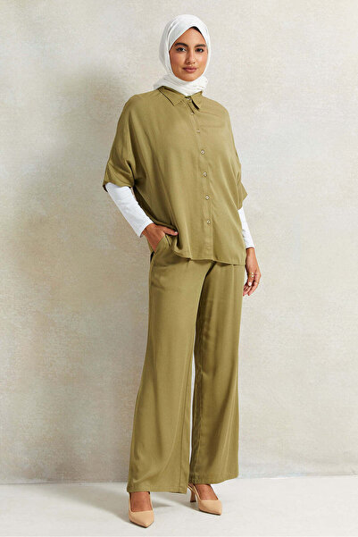 REDTAG Women Olive Front Button Blouse