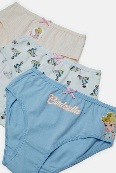 REDTAG Girls Assorted Cinderella Printed Briefs (Pack of 3)