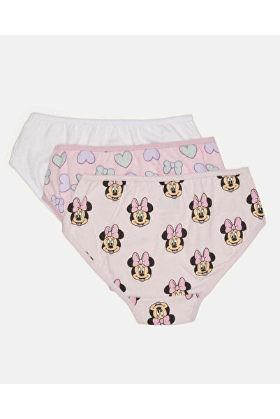 REDTAG Girls Pink And White Minnie Mouse Print Brief (Pack of 3)