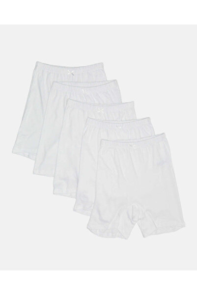 REDTAG Senior Girls White Solid Boxer Brief Set (Pack of 5)