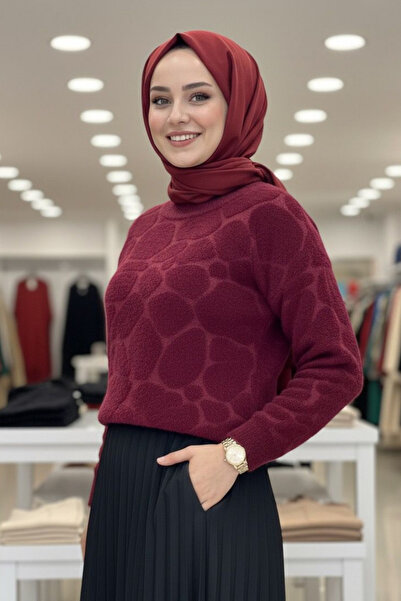 Tesettür Diyarı Затишний кашеміровий светр - бордовий, стандартний (підходить...