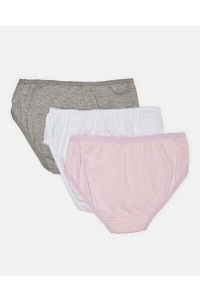 REDTAG Girls Assorted Plain Brief Set (Pack of 3)