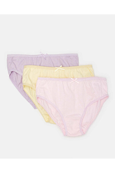 REDTAG Girls Assorted Plain Brief Set (Pack of 3)